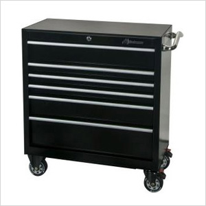 36-Inch 6-Drawer Rolling Tool Cabinet (Black)