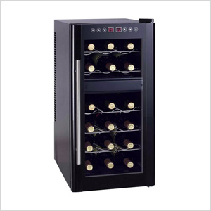 18-Bottle Dual-Zone ThermoElectric Wine Cooler with Heating