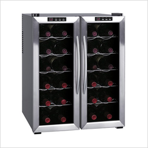 24-Bottle Dual-Zone ThermoElectric Wine Cooler with Heating