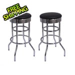 Trinity Chrome Swivel Barstool (2-Pack)