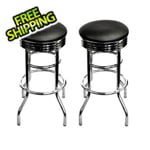 Trinity Chrome Swivel Barstool (Assembled 2-Pack)