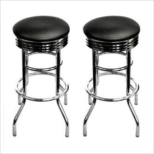 Chrome Swivel Barstool (Assembled 2-Pack)