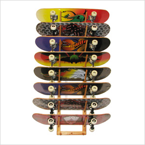 8-Skateboard Storage Rack (Angled / Pine)