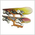 2-Skateboard Storage Rack (Angled / Pine)