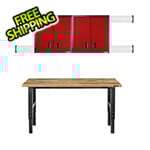Gladiator GarageWorks Premier 8-Piece Red Garage Cabinet Set