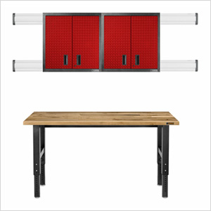 Premier 8-Piece Red Garage Cabinet Set