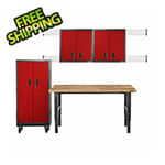 Gladiator GarageWorks Premier 9-Piece Red Garage Cabinet Set