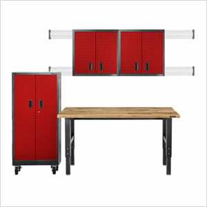 Premier 9-Piece Red Garage Cabinet Set