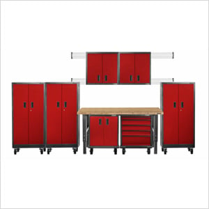Premier 13-Piece Red Garage Cabinet Set