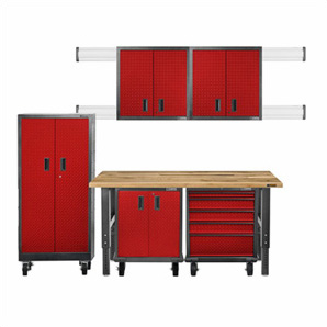 Premier 11-Piece Red Garage Cabinet Set