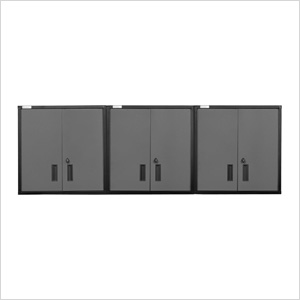 3 Wall Cabinet Set in Grey