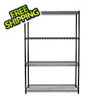 Trinity NSF 4-Tier Black Wire Shelving Rack