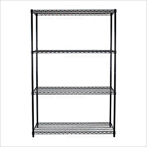 NSF 4-Tier Black Wire Shelving Rack