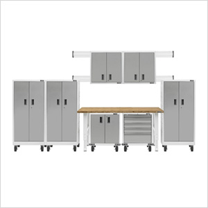 13-Piece White Garage Cabinet Set