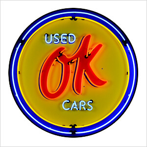 OK Used Cars 36-Inch Neon Sign