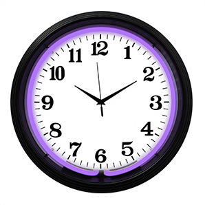 15-Inch Standard Purple Neon Clock