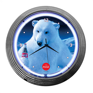 15-Inch Coca-Cola Polar Bear Neon Clock