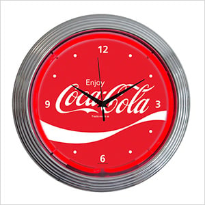 15-Inch Coca-Cola Wave Neon Clock