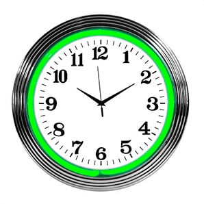 15-Inch Standard Green Neon Clock
