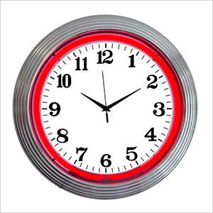 15-Inch Standard Red Neon Clock