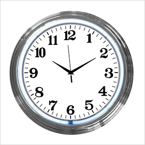 15-Inch Standard White Neon Clock