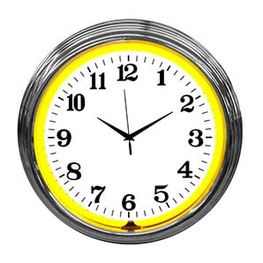 15-Inch Standard Yellow Neon Clock