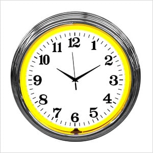 15-Inch Standard Yellow Neon Clock