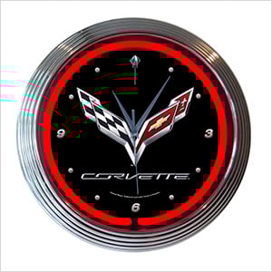 15-Inch Corvette C7 Neon Clock