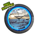 Neonetics 15-Inch Dolphins at Sea Neon Clock