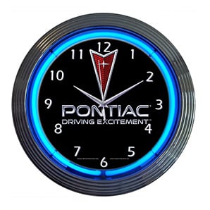 15-Inch Pontiac Driving Excitement Neon Clock