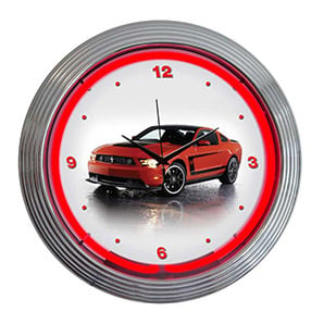 15-Inch Ford Mustang Boss 302 Neon Clock