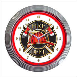 15-Inch Fire Department Neon Clock