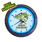 Neonetics 15-Inch Gone Fishing Neon Clock