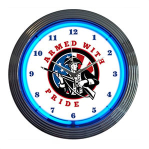 15-Inch Armed with Pride Neon Clock