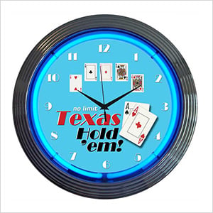 15-Inch Texas Hold Em Neon Clock