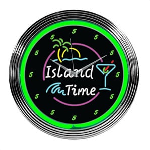 15-Inch Island Time Neon Clock
