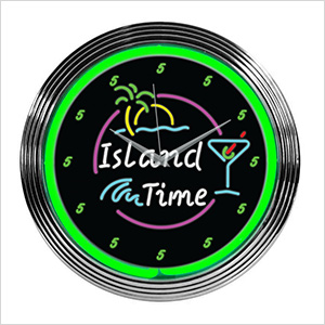 15-Inch Island Time Neon Clock