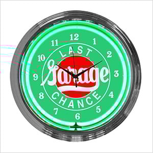 15-Inch Last Chance Garage Neon Clock