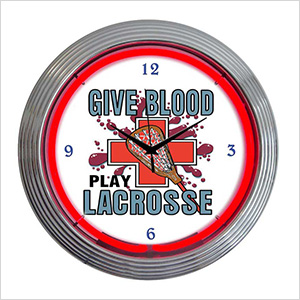 15-Inch Lacrosse Neon Clock