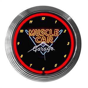 15-Inch Muscle Car Garage Neon Clock