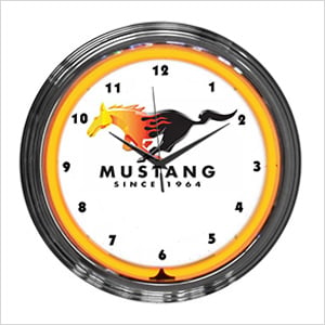 15-Inch Ford Mustang Since 1964 Neon Clock