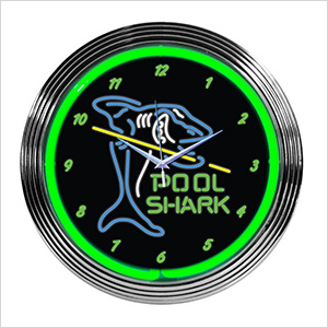15-Inch Pool Shark Neon Clock