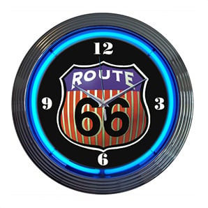 15-Inch Route 66 Neon Clock