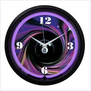 15-Inch Eight Ball Swirl Neon Clock