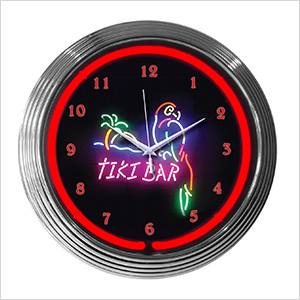 15-Inch Tiki Bar Neon Clock