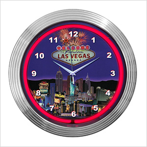 15-Inch Las Vegas Strip Neon Clock