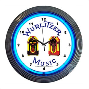 15-Inch Wurlitzer Jukebox Neon Clock