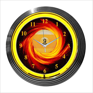 15-Inch 9 Ball Fire Neon Clock