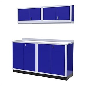 5-Piece Aluminum Garage Cabinet Set (Blue)
