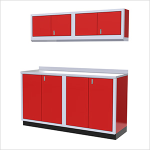 5-Piece Aluminum Garage Cabinet Set (Red)